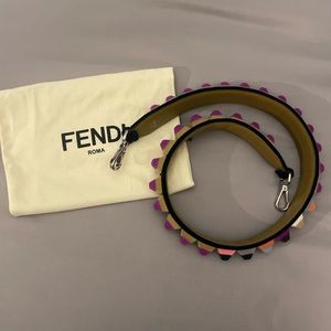 Fendi Leather Multicolor Studded Bag Strap